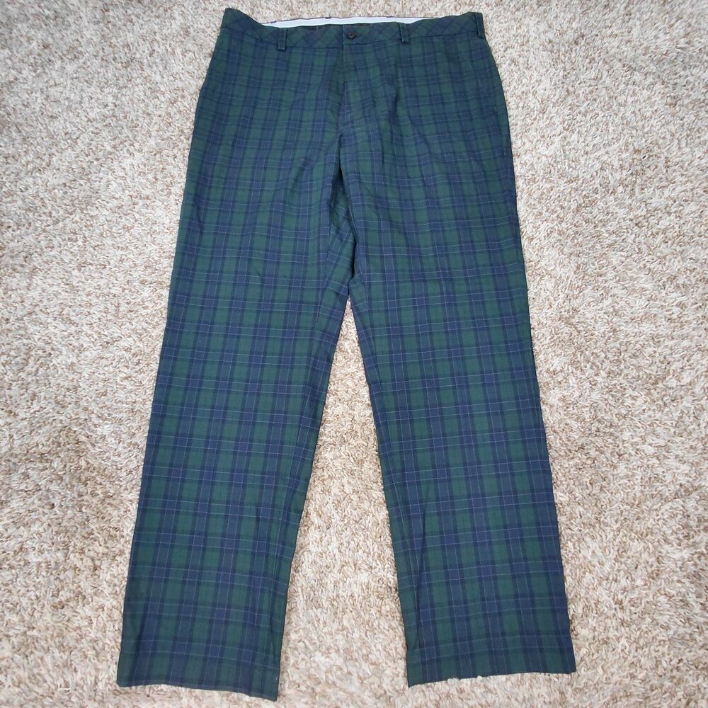 Brooks Brothers Clark Advantage Chino Pants 36x32 Fit 36x30 Plaid Stretch Preppy